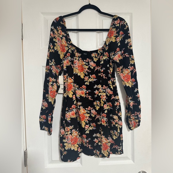 NWT RVCA Women’s Long Sleeve Floral Button Black Dress Size Small Originally$68 - Picture 5 of 9